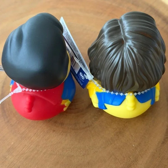 DC Comics Wonder Woman & Superman Rubber Duck Bath Toy Set - Yellow, Blue, Red - Picture 3 of 4